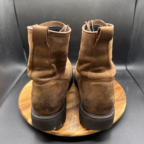 Ariat Cascade 8” Square Toe Mens Size 11.5 EE Wide Work Boots Brown Steel Toe - Picture 4 of 8